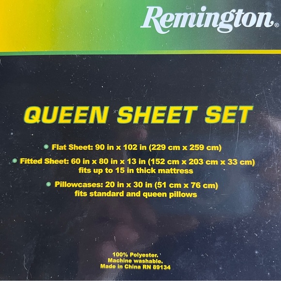 NIP NWT Remington QUEEN polyester Sheet Set with two pillowcases 4 home /cabin - Picture 3 of 4